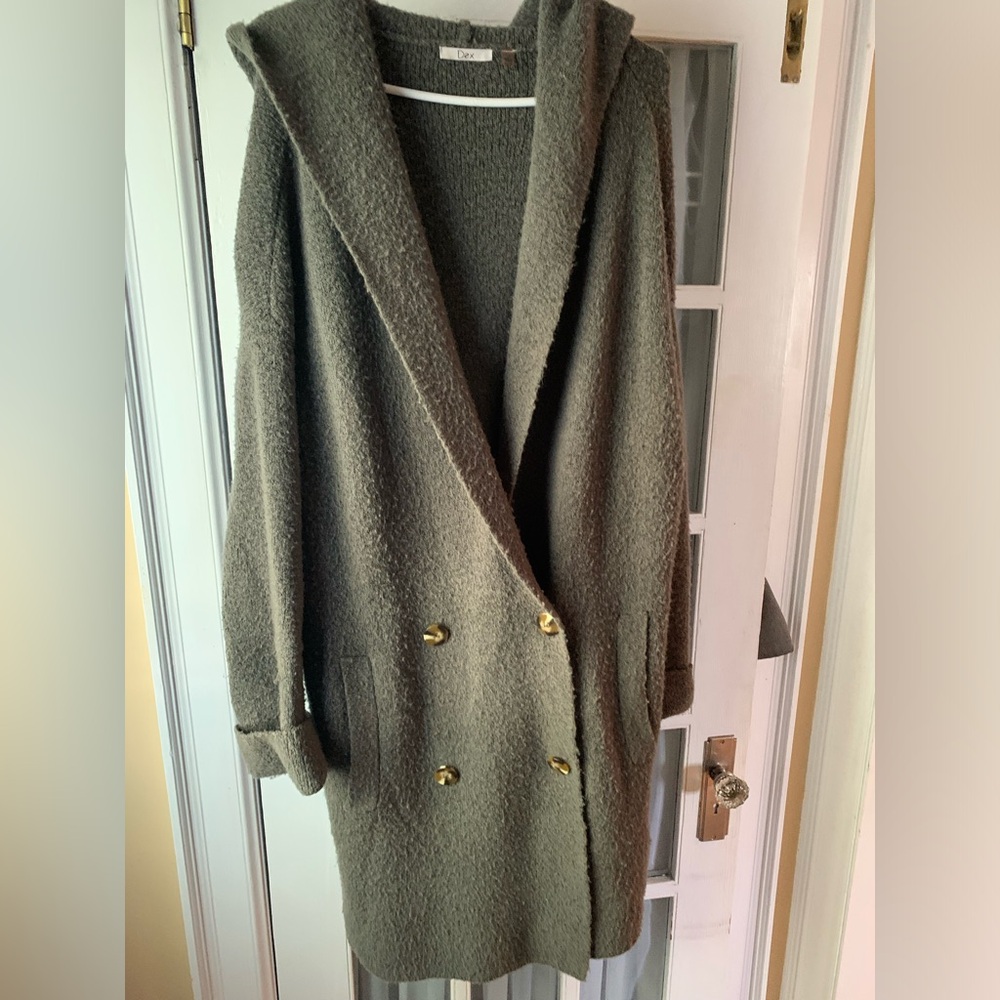 Oversized long grey Dex sweater/light coat
